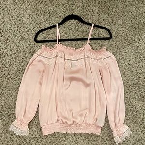 Pink Cold Shoulder Blouse